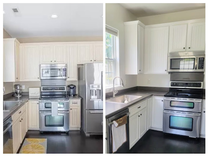 Before and after: kitchen cabinets